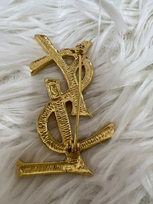 Saint Laurent Gold Brooches A-17535