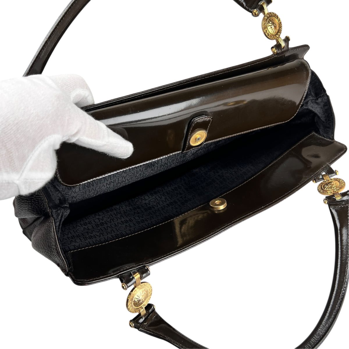 Versace Brown Handle Bags A-17643
