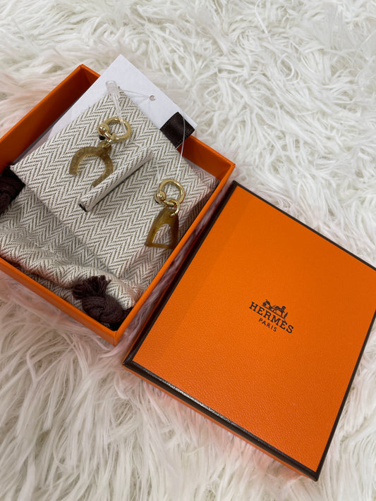 Hermes Gold Earrings A-17679