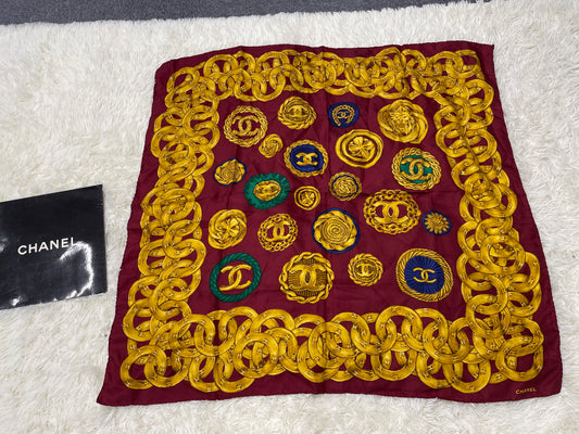 Chanel Bordeaux Scarves A-18063