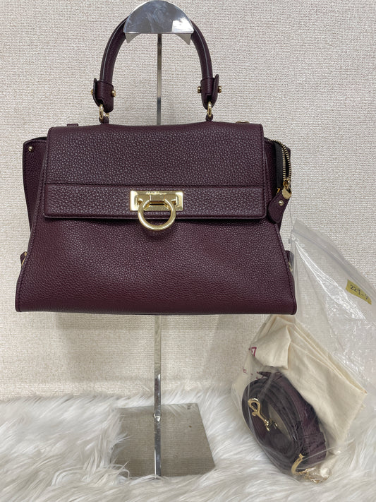 Ferragamo Bordeaux Handle Bags A-18117