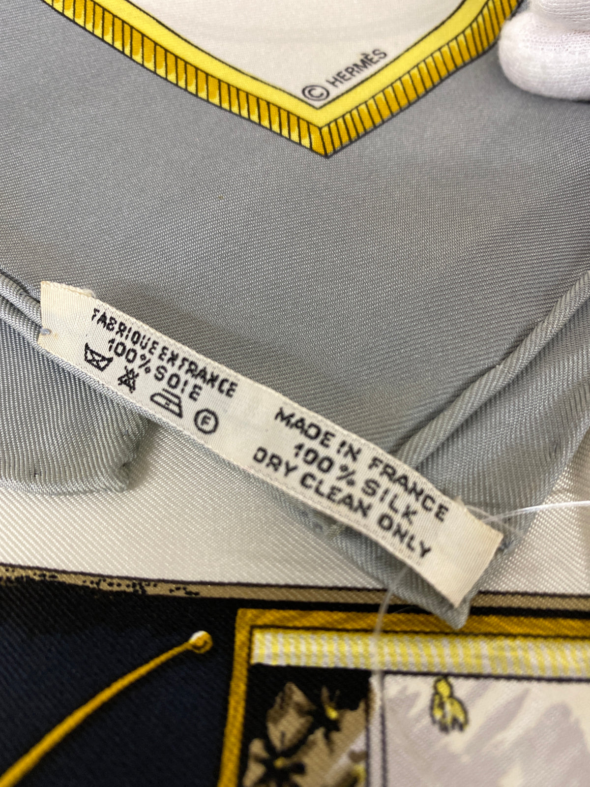Hermes Gray Scarves A-19392