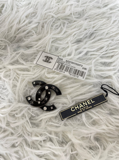 Chanel Black Brooches A-19406